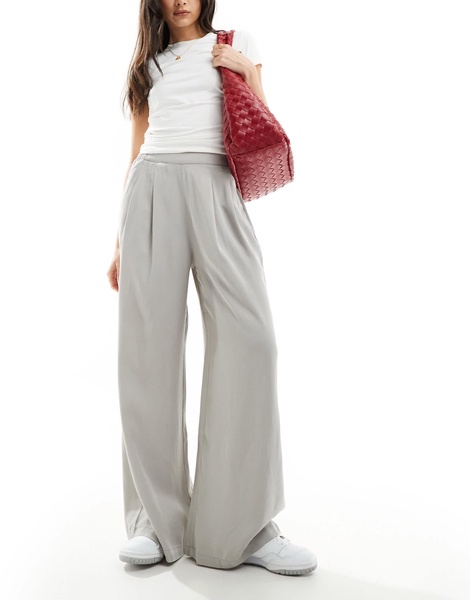 ASOS DESIGN wide leg pants in gray