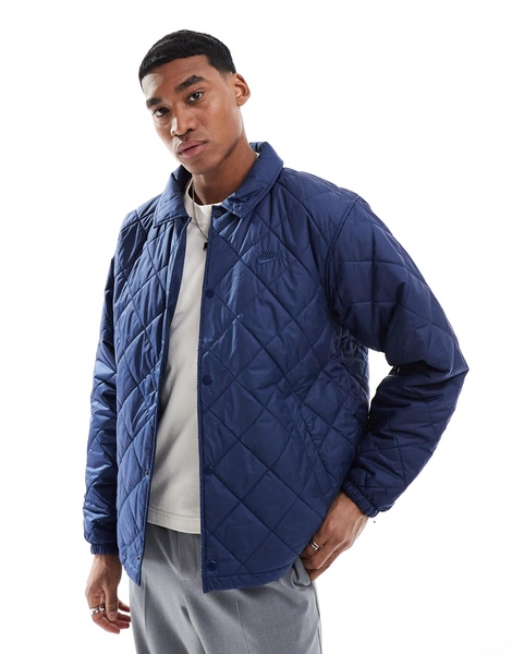 Nike Club quilted jacket in navy