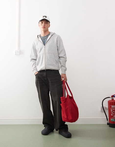 Weekday Standard Zip Hoodie in gray