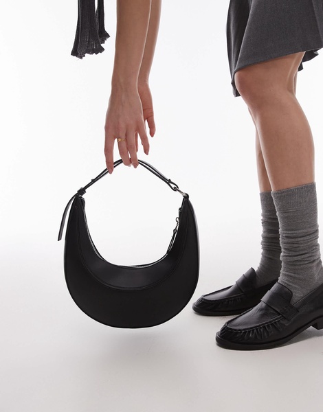 Mango rounded shoulder bag in black