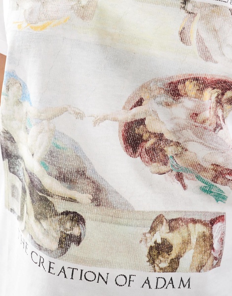 ASOS DESIGN regular fit slubby T-shirt with Michelangelo graphic
