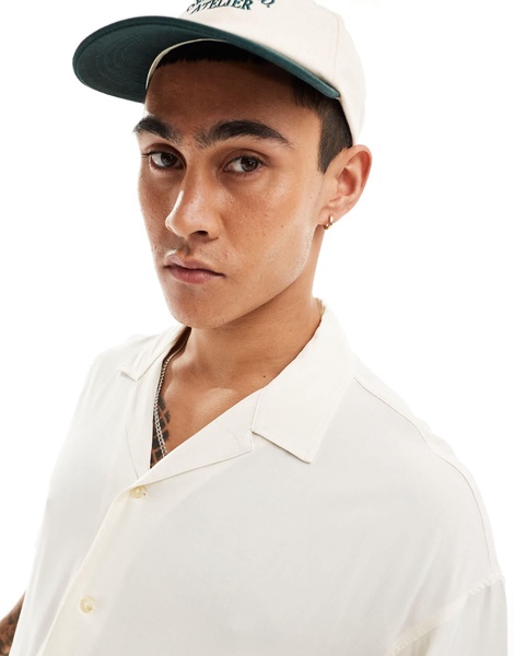 ADPT oversized revere collar shirt in white