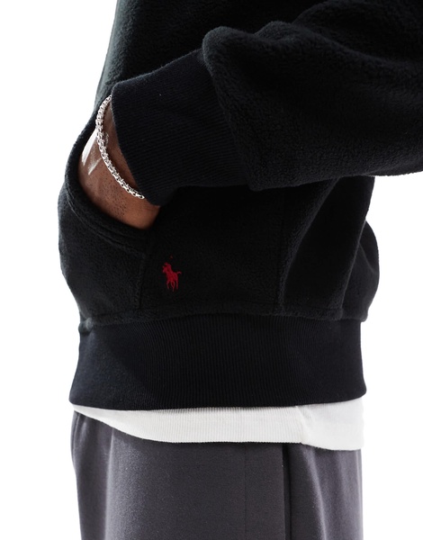 Polo Ralph Lauren zip up lounge sweat with logo in black