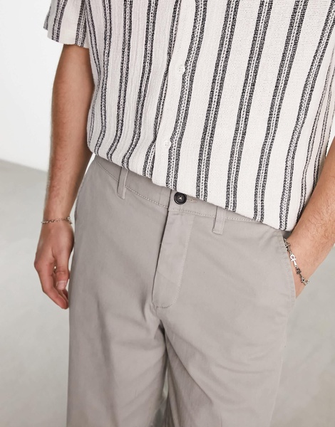ADPT wide fit chinos in light gray