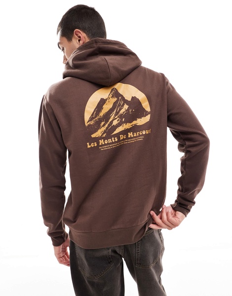 Another Influence les monts slogan hoodie in brown