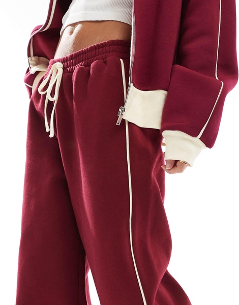 ASOS DESIGN contrast side stripe wide leg sweatpants
