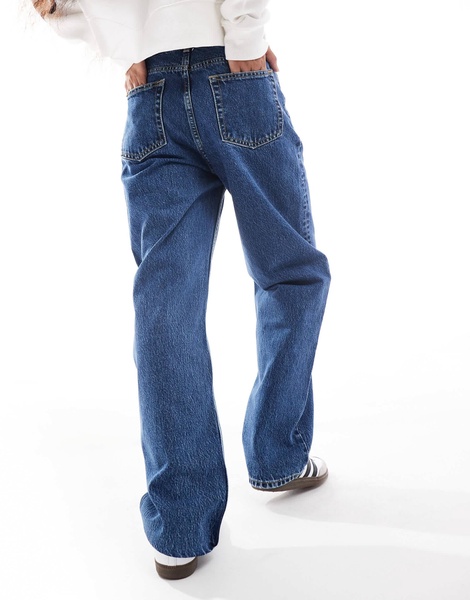 Bershka petite mom jeans in authentic blue