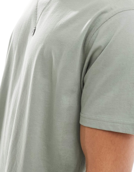 Brave Soul oversized T-shirt in mineral green