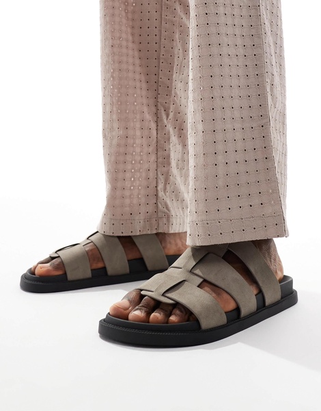 ASOS DESIGN strap sandals in gray