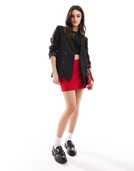 Miss Selfridge oversized double breasted blazer in black