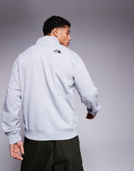 The North Face Box Half Dome Quarter Zip Sweatshirt in gray