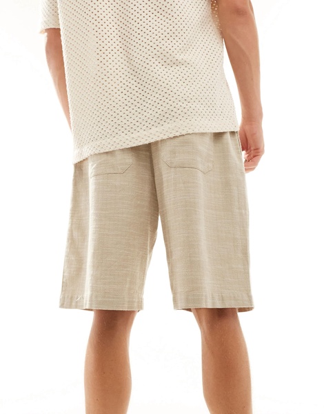 Bershka rustic shorts in sand