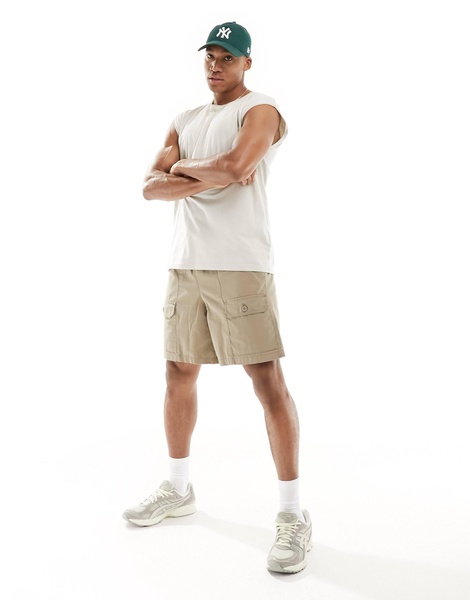 Brave Soul raw edge tank top in light gray
