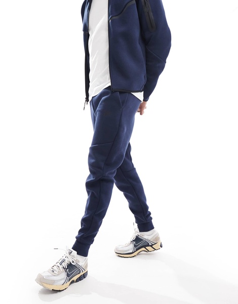 Nike Tech Fleece cuffed sweatpants in navy