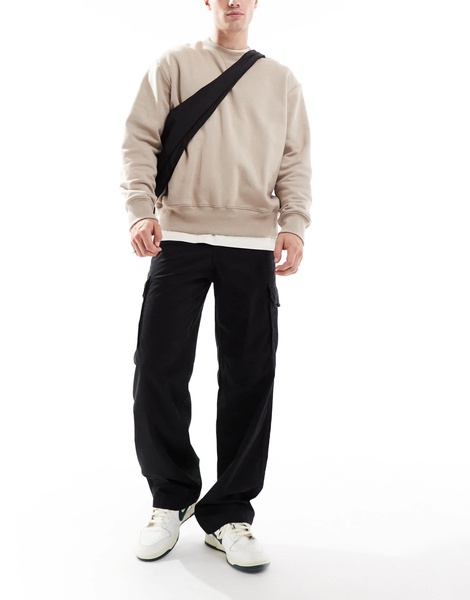 ADPT loose fit cargo pants in black