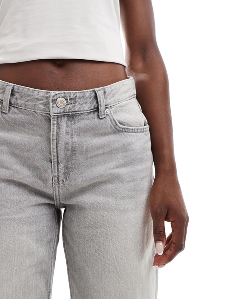 Bershka straight leg jeans in gray