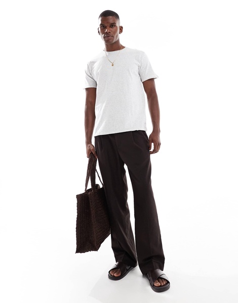 Brave Soul short sleeve t-shirt with raw hem in ecru