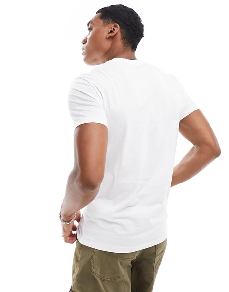 Armani Exchange linear logo T-shirt in white