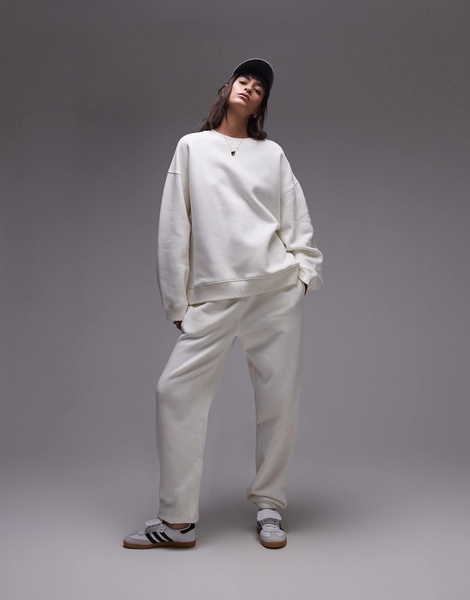 Topshop cuffed sweatpants in ecru - part of a set