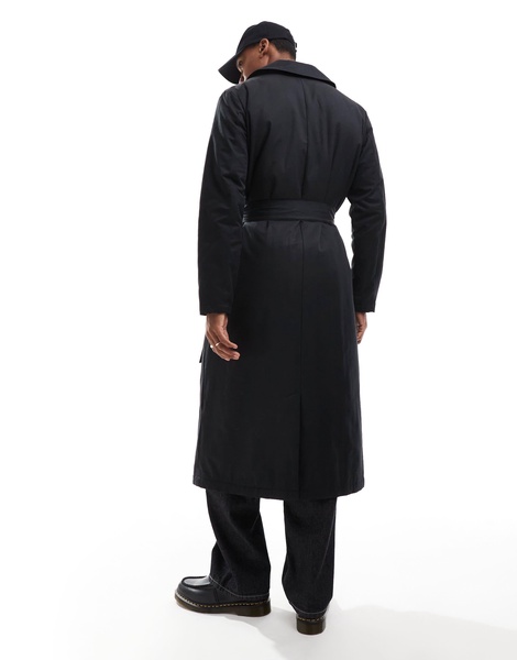 ASOS DESIGN trench coat with light wadding in black