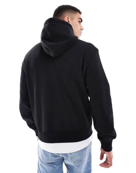 Bershka basic hoodie in black