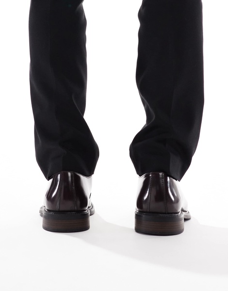 ASOS DESIGN lace-up derby shoes in burgundy leather