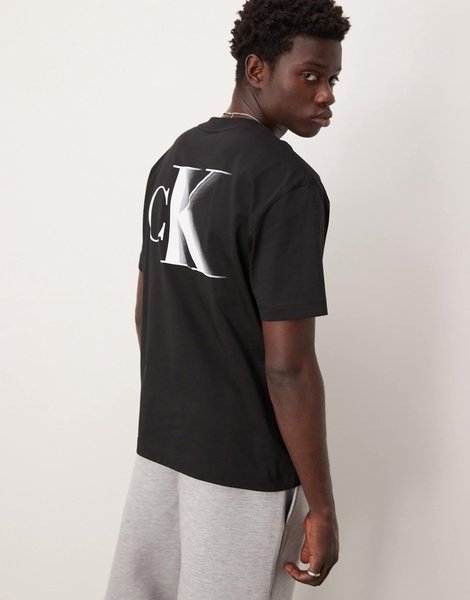 Calvin Klein Jeans bold ck backprint T-shirt in black