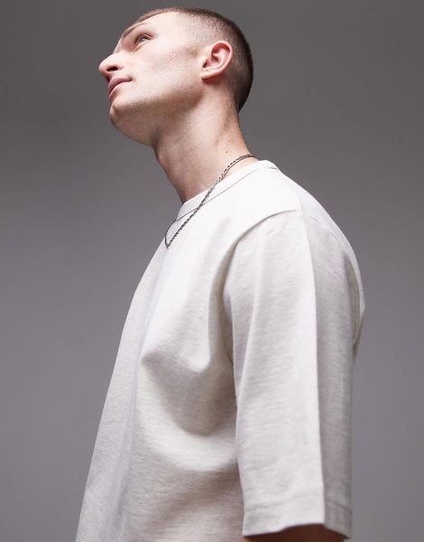 ARKET heavyweight jersey oversized T-shirt in off white