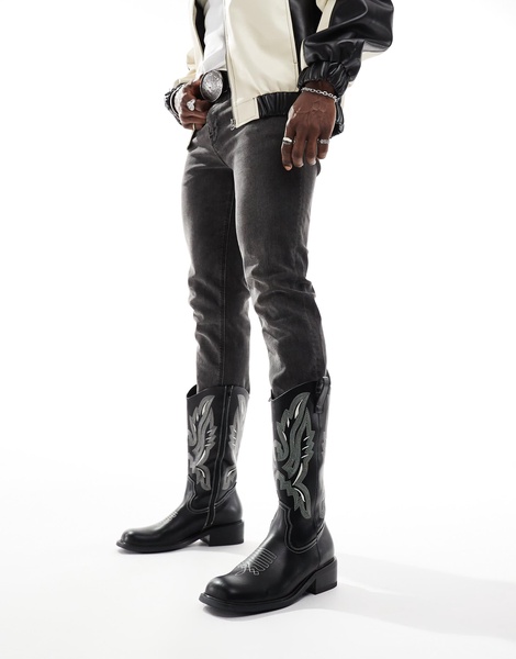 ASOS DESIGN chelsea boots in black with square toe