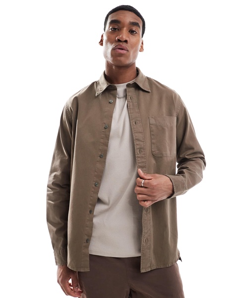 Jack & Jones heavy twill shirt in brown