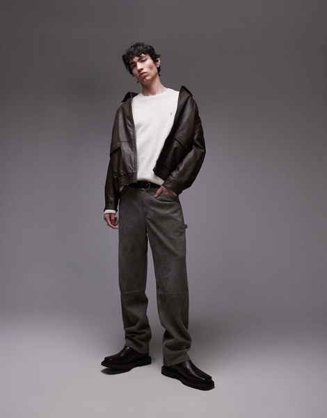 AllSaints Statten ramskull wool blend sweater in oatmeal