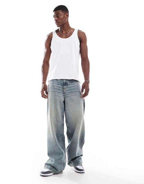 ASOS DESIGN 2 pack tank top in black and white