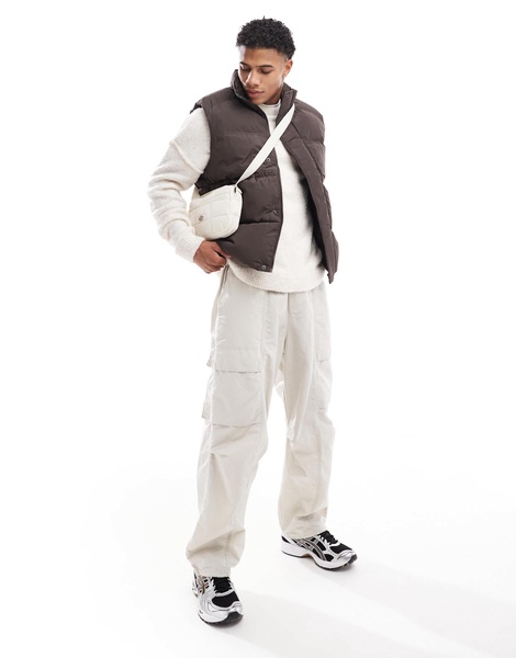 Jack & Jones puffer vest in brown