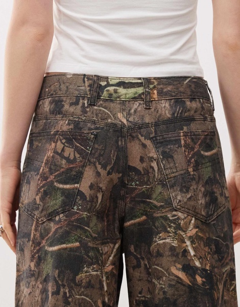 COLLUSION x002 baggy jeans in tree camo print