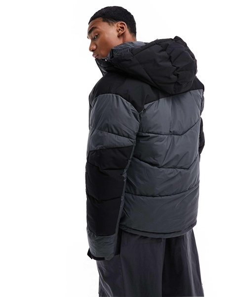 Jack & Jones puffer jacket with contrast blocking in gray
