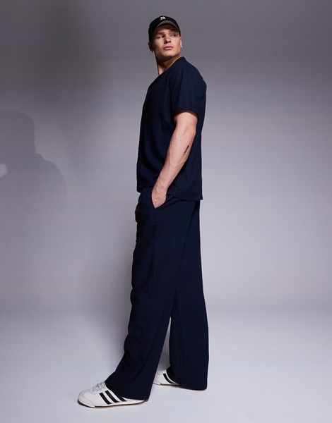South Beach drawstring beach pants in slate blue