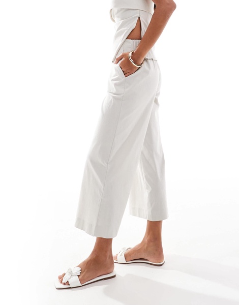 ONLY high waisted cropped tailored pants in stone - part of a set