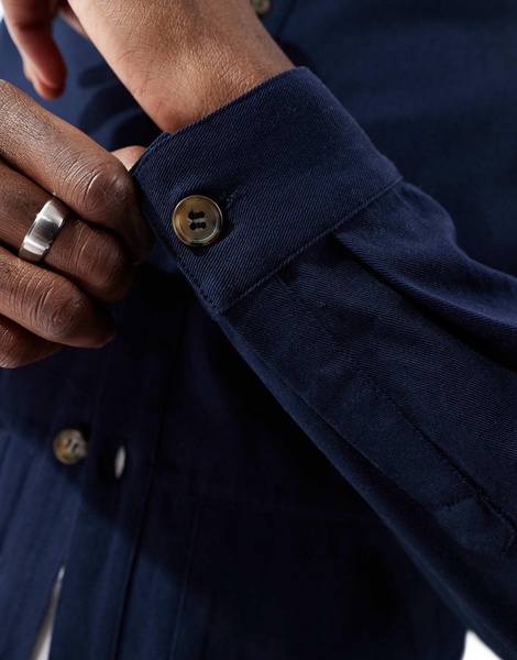 Another Influence cargo overshirt in navy