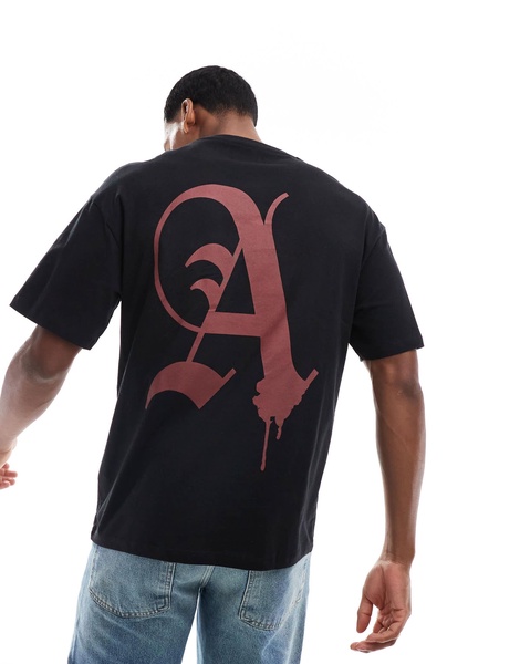 ADPT oversized T-shirt with A backprint in black