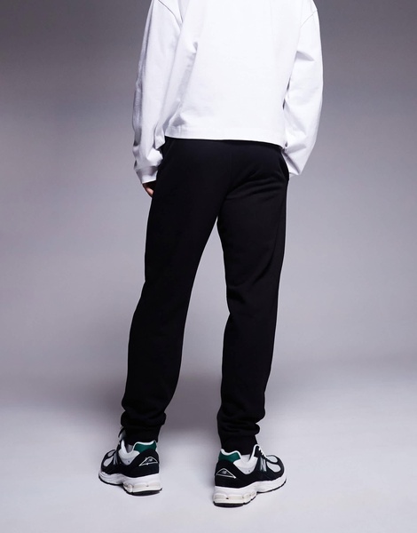EA7 front logo sweatpants in black