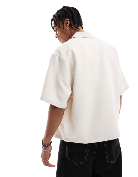 Bershka relaxed shirt in ecru
