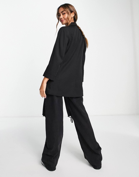 Stradivarius oversized blazer in black