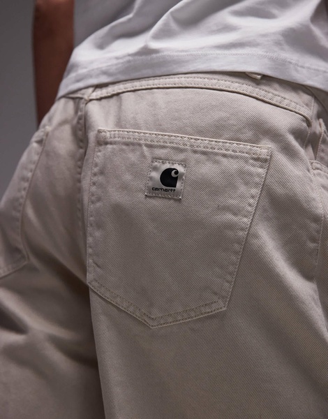 Carhartt WIP Brandon loose fit denim shorts in beige