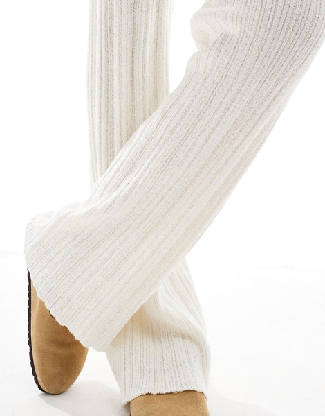 Bershka textured knit pants in ecru - part of a set