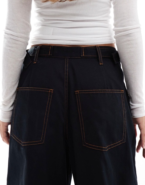 ASOS DESIGN side cinch jeans in black