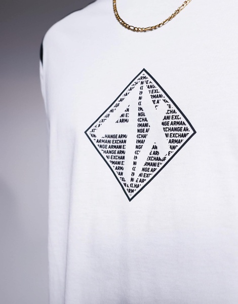 Armani Exchange t-shirt with central logo in white
