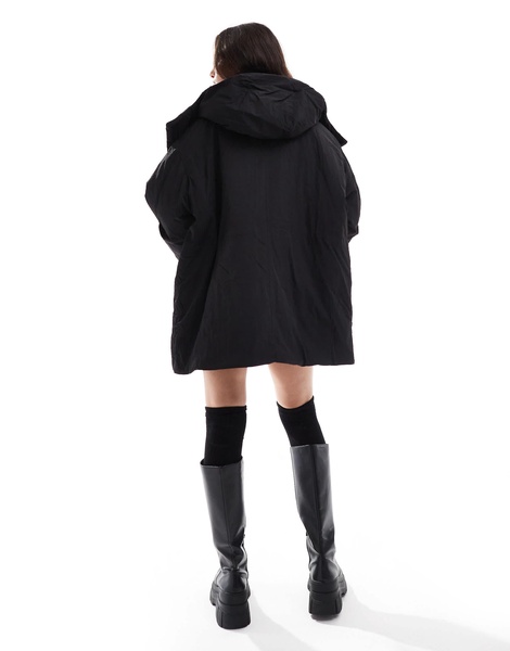 Stradivarius STR multi pocket puffer jacket in black