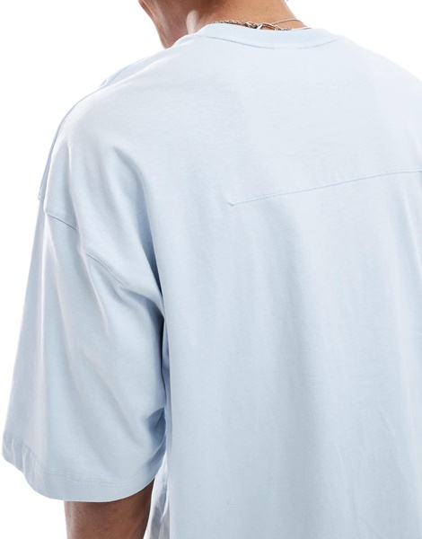 Bershka basic oversized t-shirt in blue