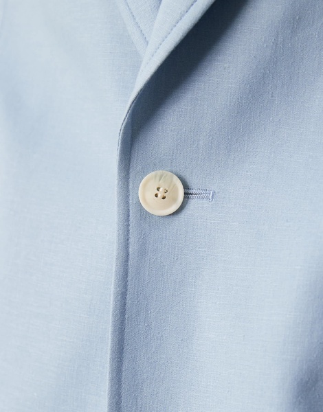 ASOS DESIGN slim suit jacket with linen in light blue
