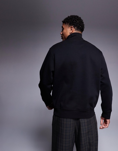 Armani Exchange logo half zip sweatshirt in black